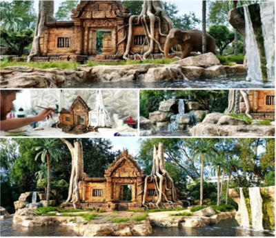 西安站-西安景觀金屬雕塑設(shè)計(jì)_水泥雕塑_仿木欄桿_水泥塑石假山_仿真假樹人造溶洞_人工塑石-匠志景觀