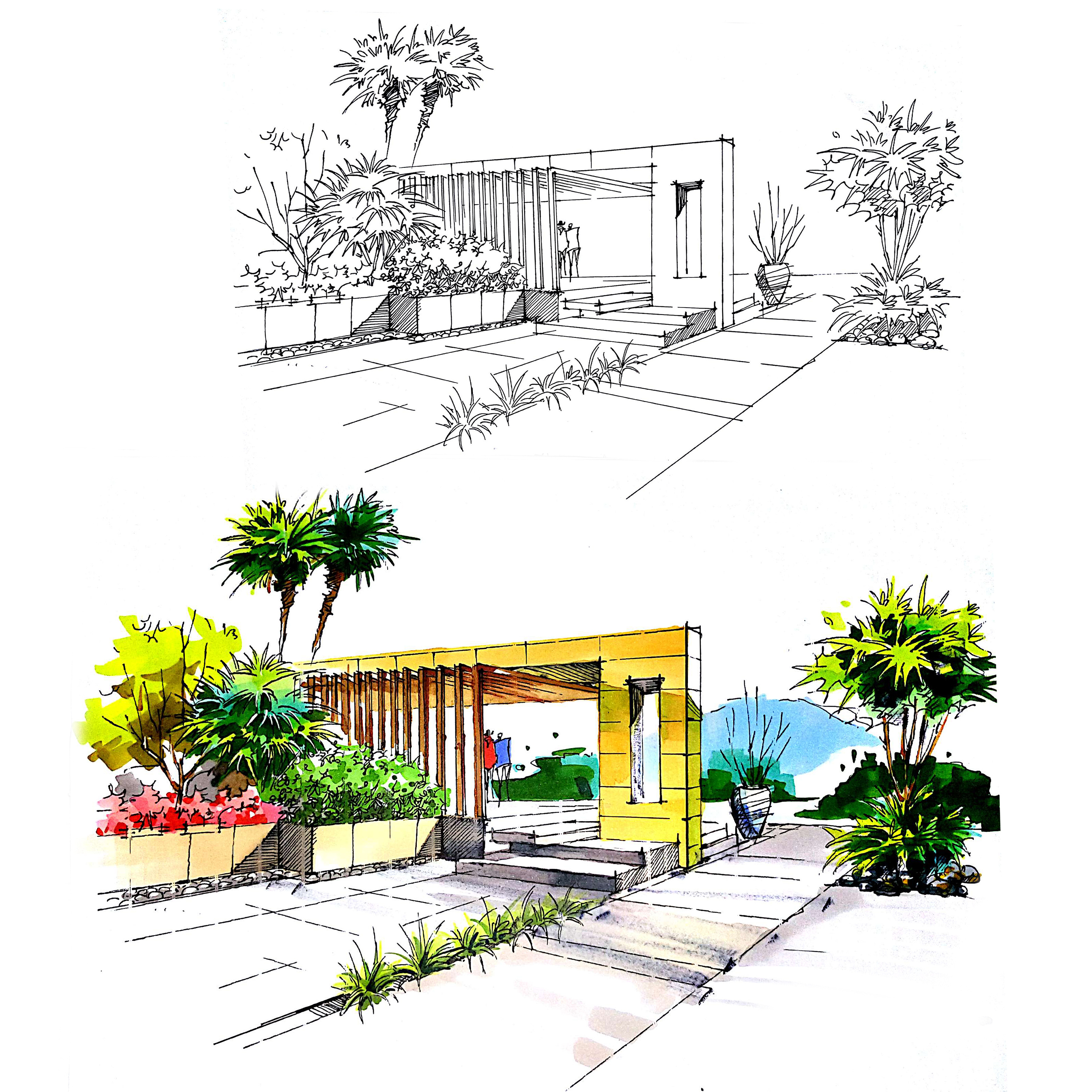 景觀手繪--田佳賓|空間|景觀設計|調(diào)色板22 