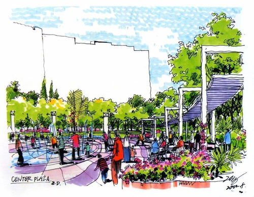 景觀手繪 edsa景觀設(shè)計(jì)手繪效果圖