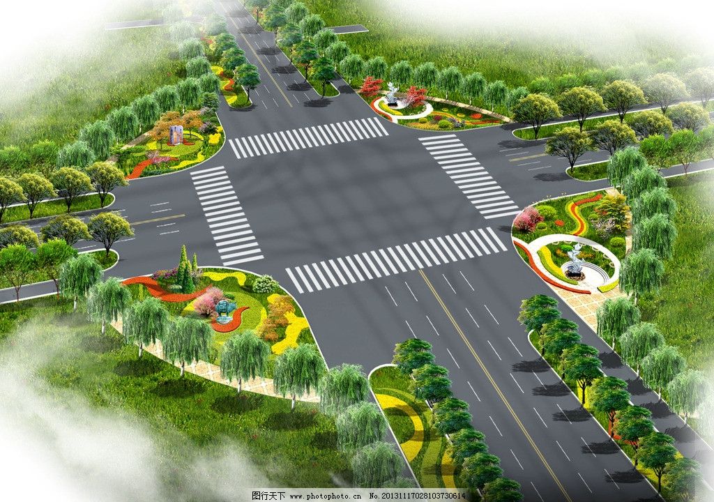 道路節(jié)點效果圖圖片_景觀設(shè)計_環(huán)境設(shè)計_